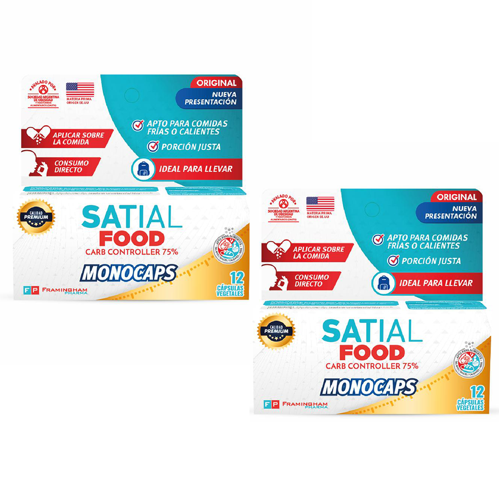 2 Pak Satial Food Monocaps Carb Controller - Healthy Weight Management & Reduced Carb Absorption